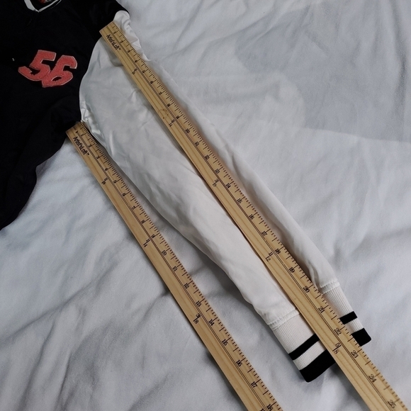 H&M Satin Bomber Varsity Jacket Black and White "56" Size 4 - Picture 9 of 14